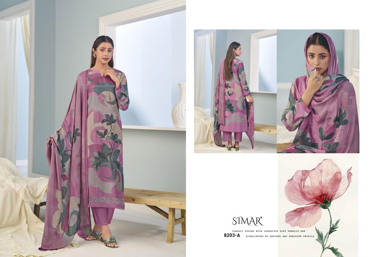 Jashn 8203 Simar Glossy Viscose Muslin Plazzo Style Suits Manufacturer Ahmedabad