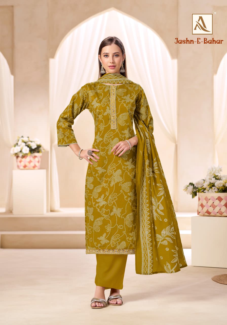 Jashn E Bahar Alok Zam Cotton Karachi Salwar Suits Wholesaler Ahmedabad