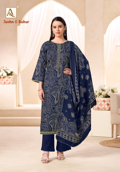 Jashn E Bahar Alok Zam Cotton Karachi Salwar Suits Wholesaler Ahmedabad