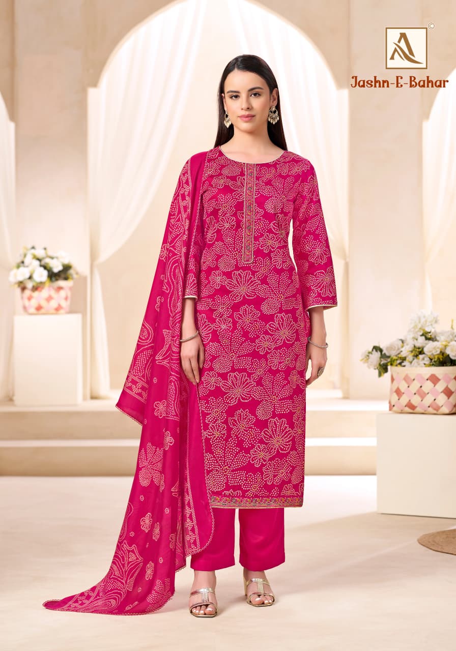 Jashn E Bahar Alok Zam Cotton Karachi Salwar Suits Wholesaler Ahmedabad