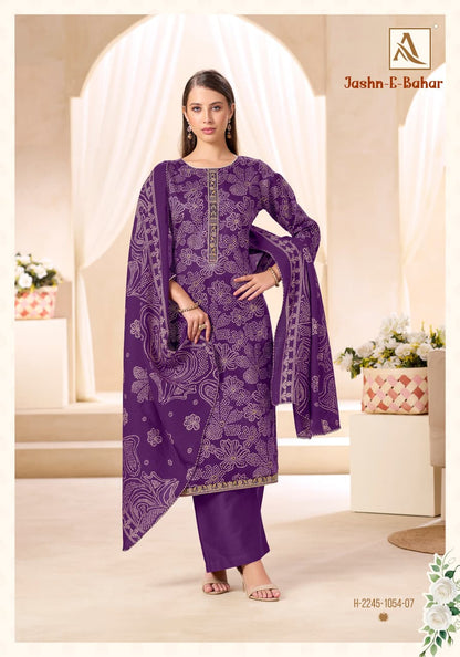 Jashn E Bahar Alok Zam Cotton Karachi Salwar Suits Wholesaler Ahmedabad