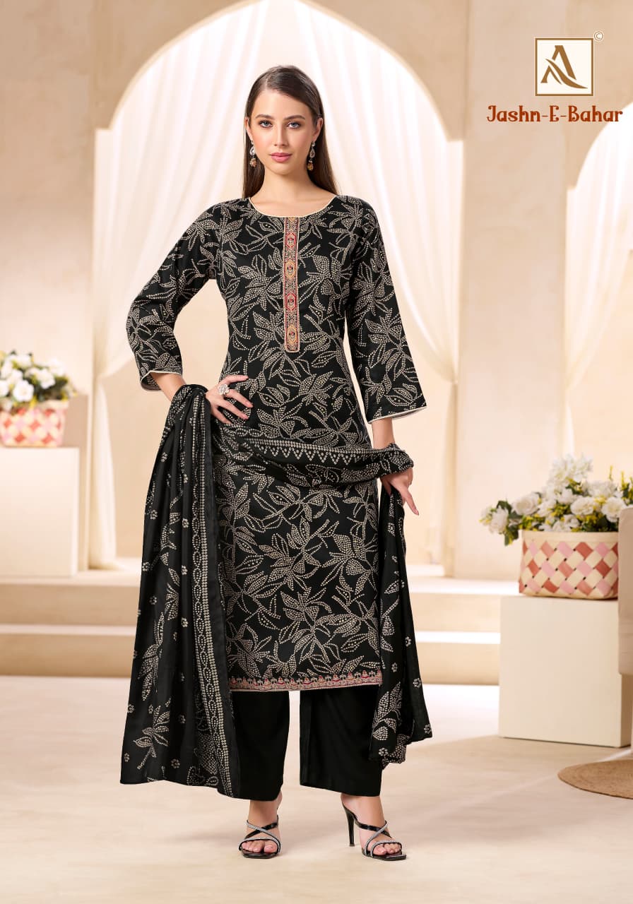 Jashn E Bahar Alok Zam Cotton Karachi Salwar Suits Wholesaler Ahmedabad