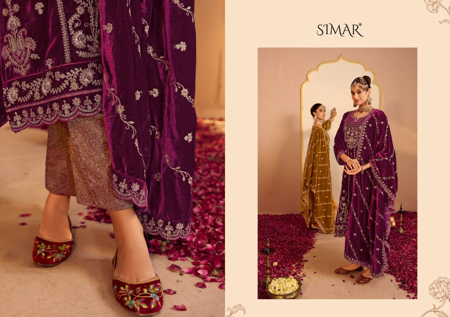 Jashn E Bahara Simar Velvet Suits Wholesaler