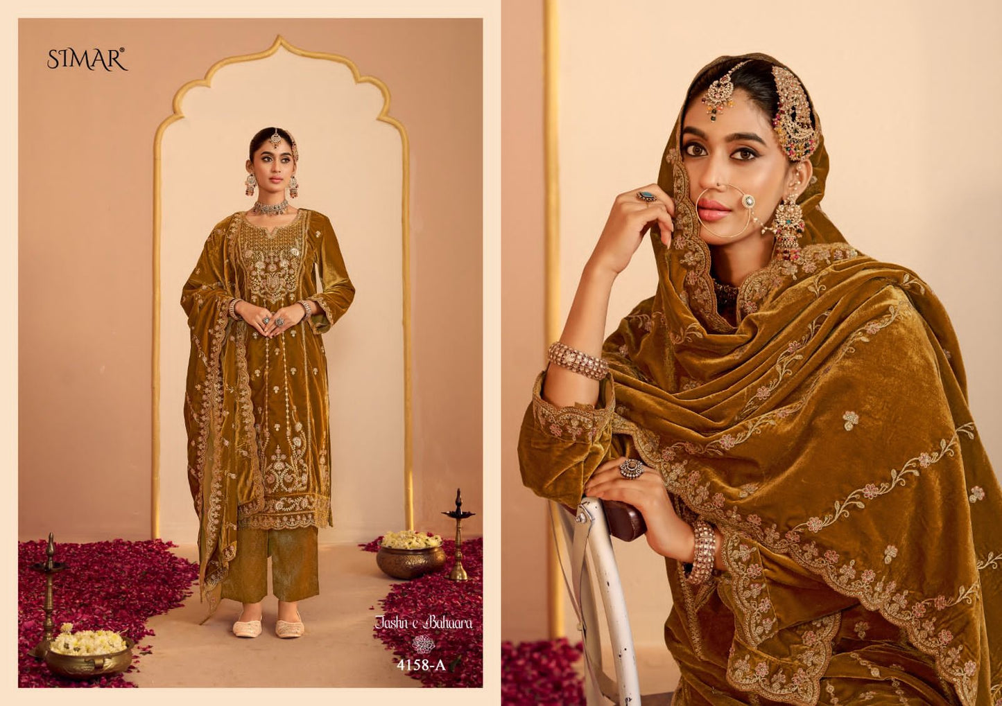 Jashn E Bahara Simar Velvet Suits Wholesaler