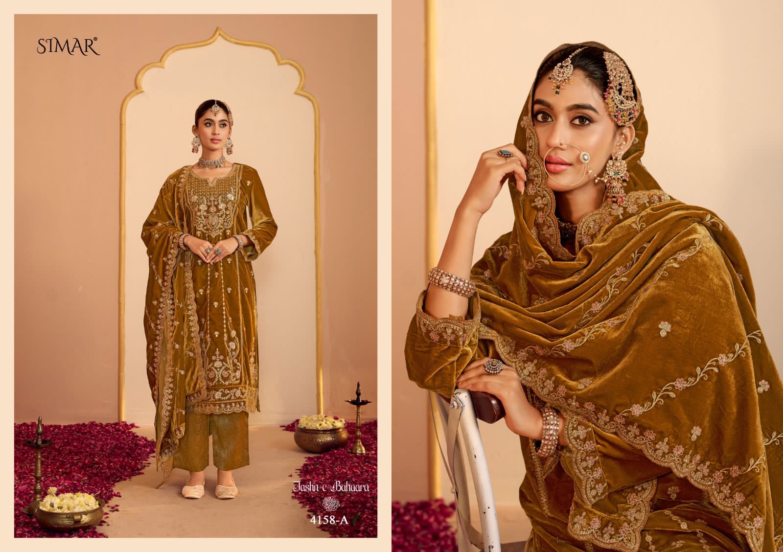 Jashn E Bahara Simar Velvet Suits Wholesaler