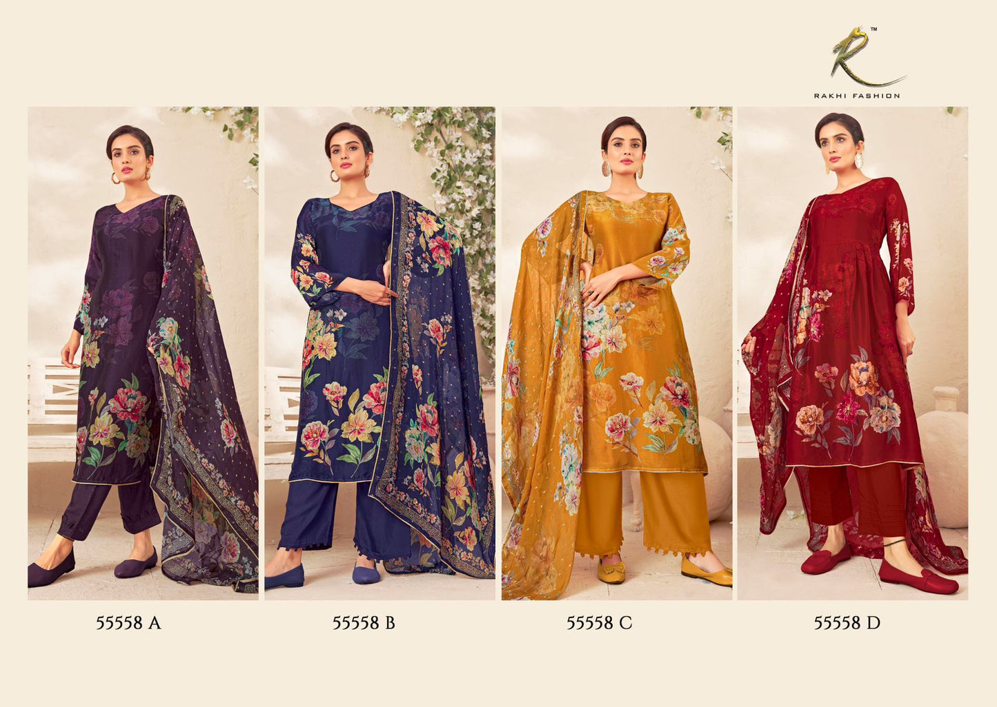 Jashn E Festive 55558 Rakhi Fashion Pure Bemberg Pant Style Suits Manufacturer Ahmedabad