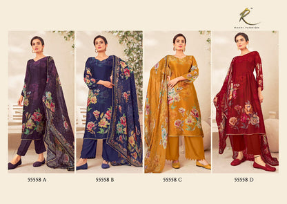 Jashn E Festive 55558 Rakhi Fashion Pure Bemberg Pant Style Suits Manufacturer Ahmedabad