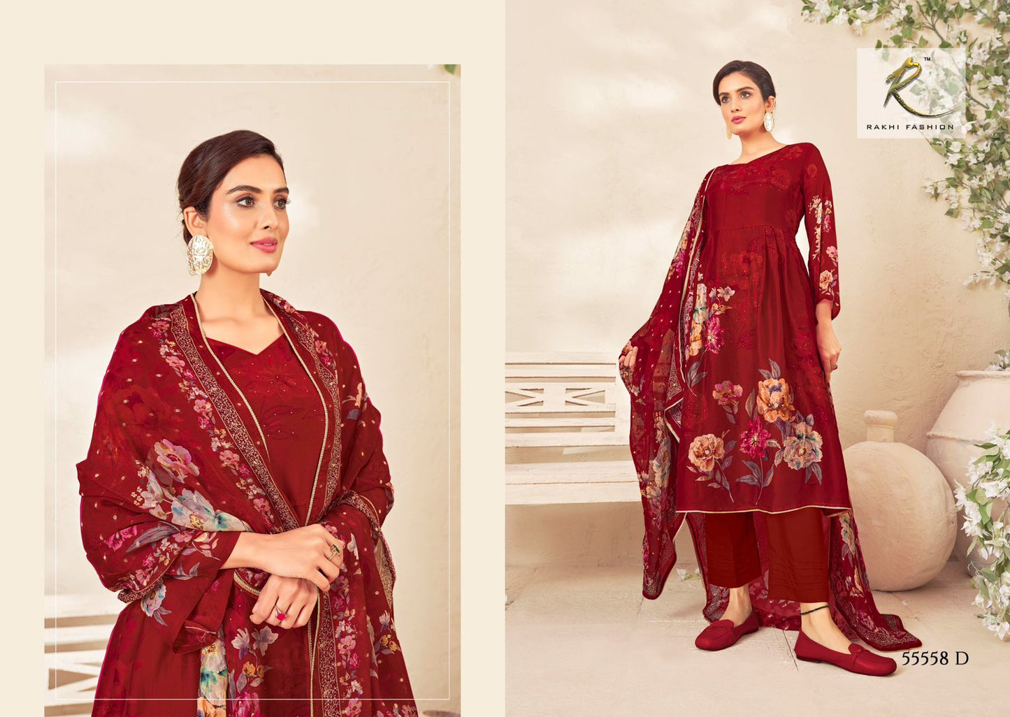 Jashn E Festive 55558 Rakhi Fashion Pure Bemberg Pant Style Suits Manufacturer Ahmedabad