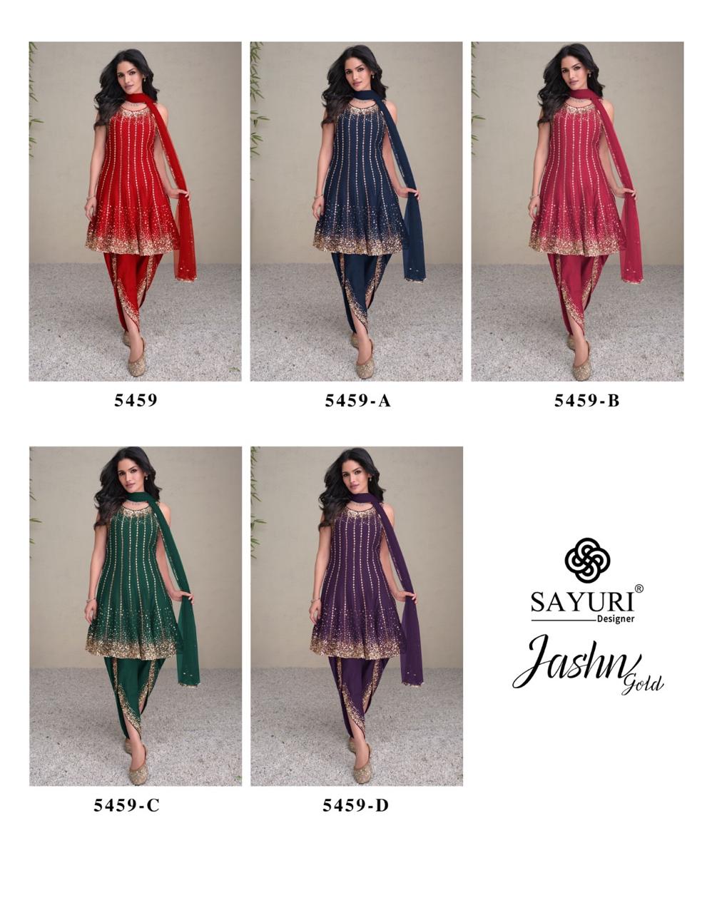 Jashn Gold Dhoti Style Sayuri Silk Readymade Suits Wholesaler Ahmedabad