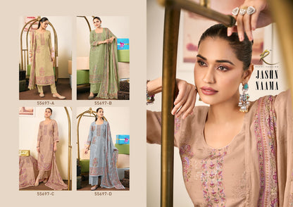 Jashn Naama 55697 Rakhi Fashion Bemberg Pant Style Suits Exporter Gujarat