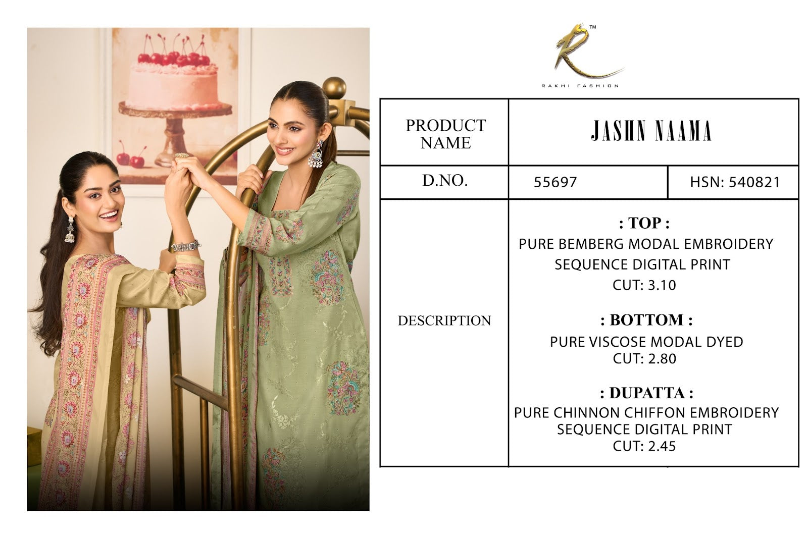 Jashn Naama 55697 Rakhi Fashion Bemberg Pant Style Suits Exporter Gujarat