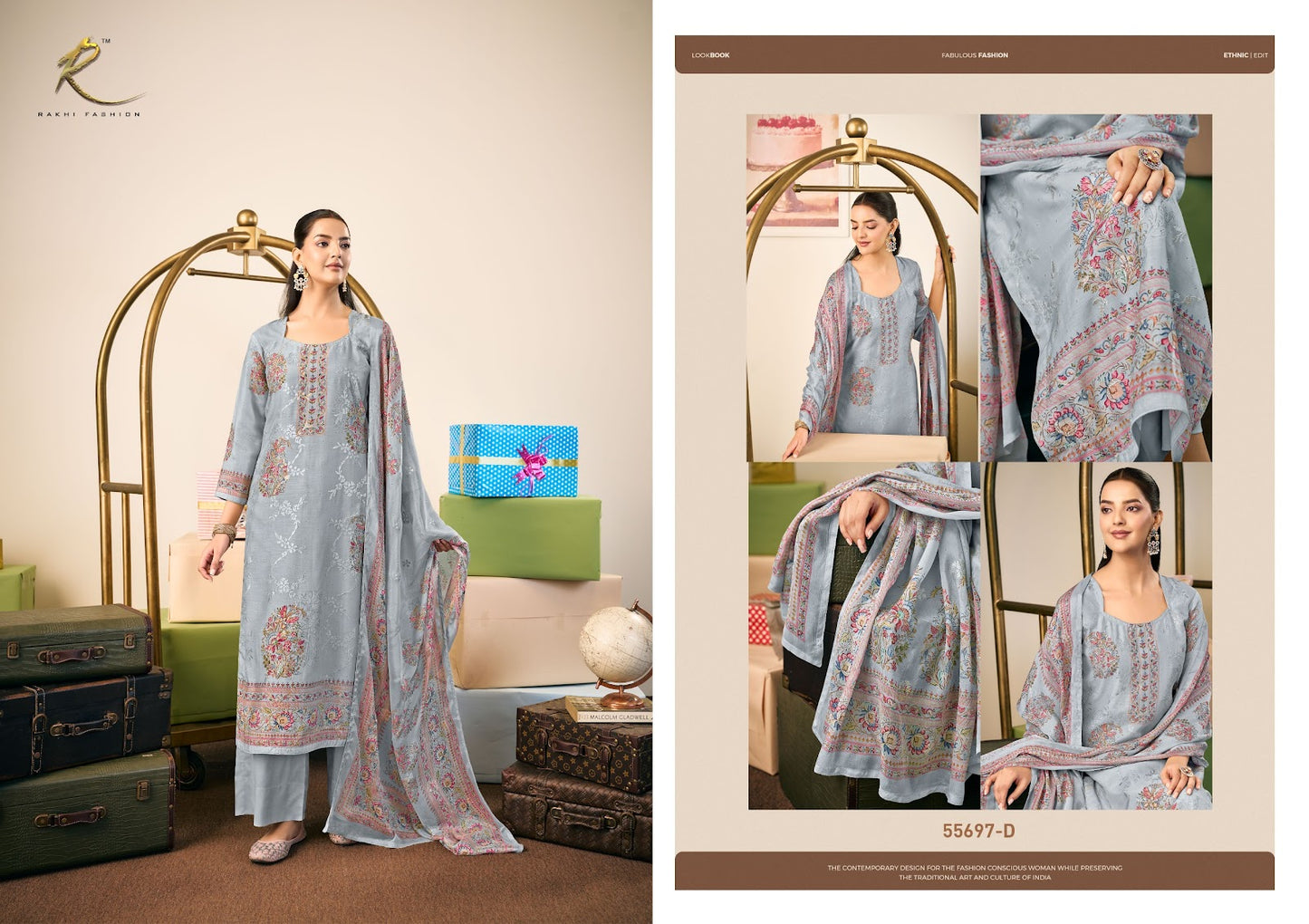 Jashn Naama 55697 Rakhi Fashion Bemberg Pant Style Suits Exporter Gujarat