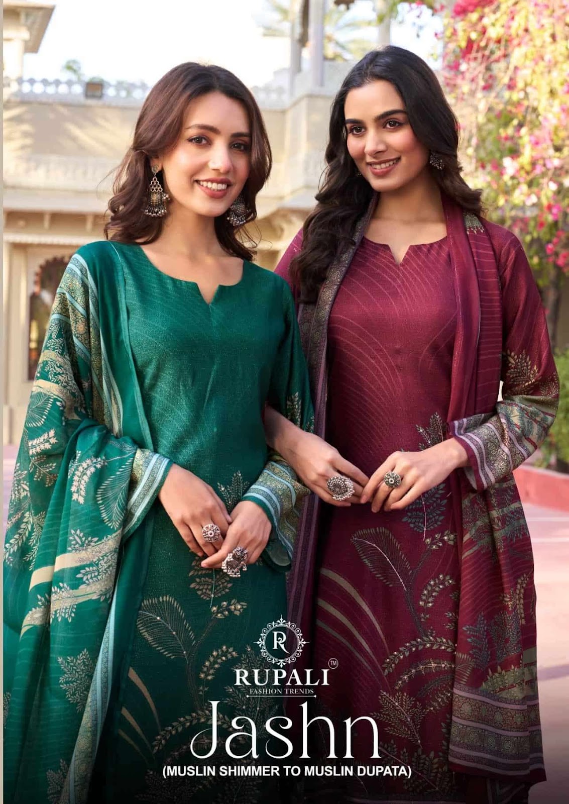 Jashn Rupali Viscose Muslin Pant Style Suits Wholesaler India