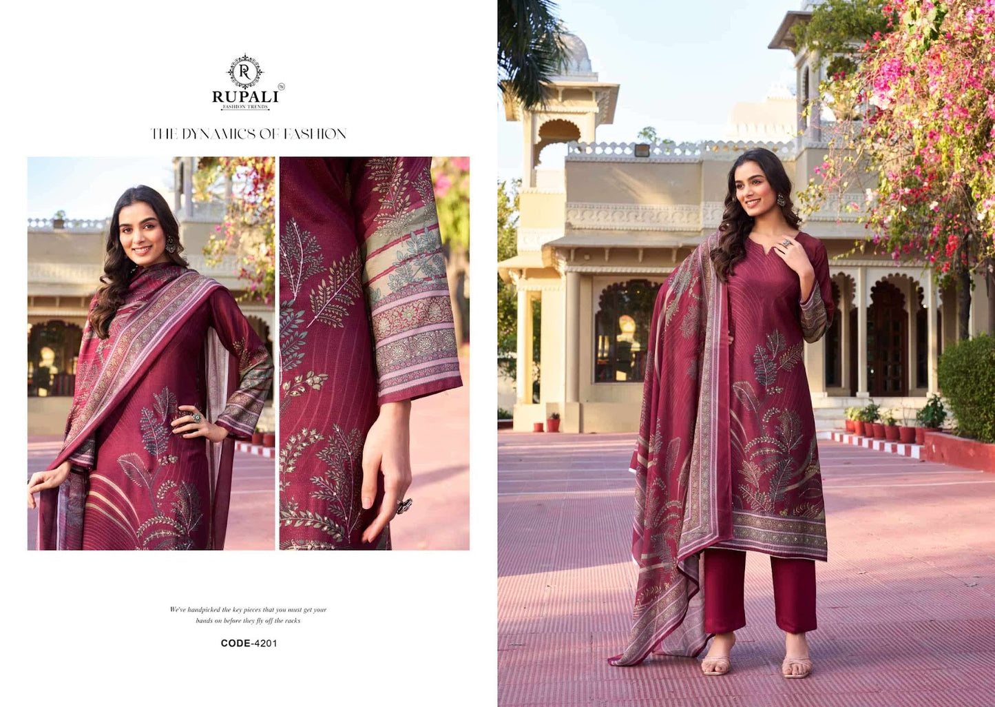 Jashn Rupali Viscose Muslin Pant Style Suits Wholesaler India