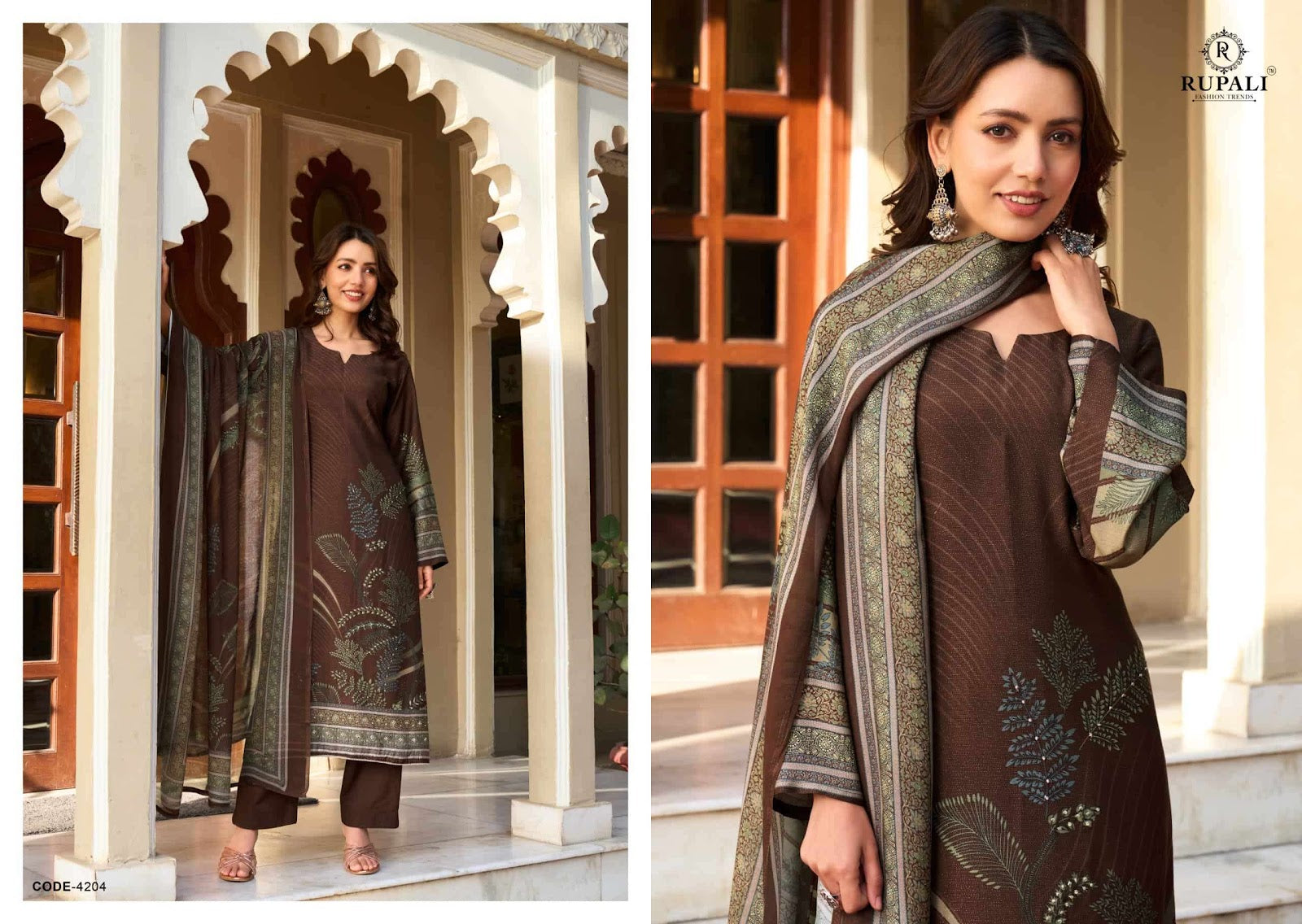 Jashn Rupali Viscose Muslin Pant Style Suits Wholesaler India