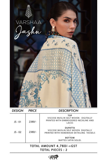 Jashn Varshaa Viscose Muslin Pakistani Salwar Suits Wholesaler India