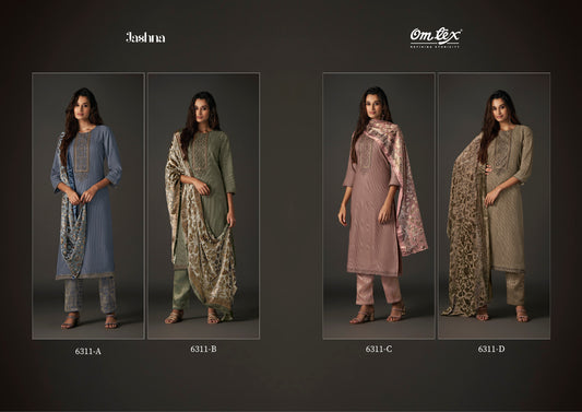 Jashna 6311 Omtex Velvet Suits Supplier Gujarat