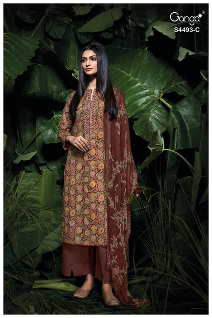 Jasira 4493 Ganga Cotton Pant Style Suits Wholesaler