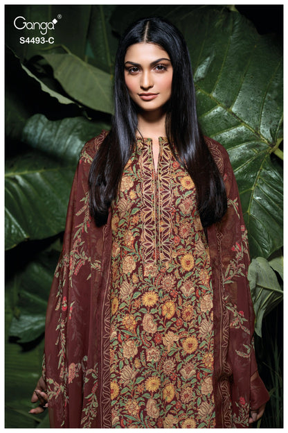 Jasira 4493 Ganga Cotton Pant Style Suits Wholesaler