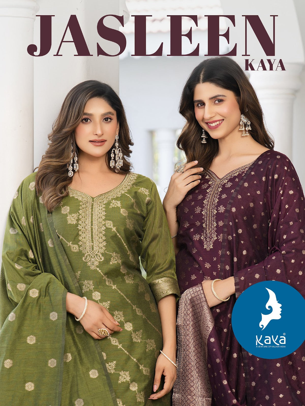 Jasleen Kaya Jamdani Readymade Pant Style Suits Supplier India