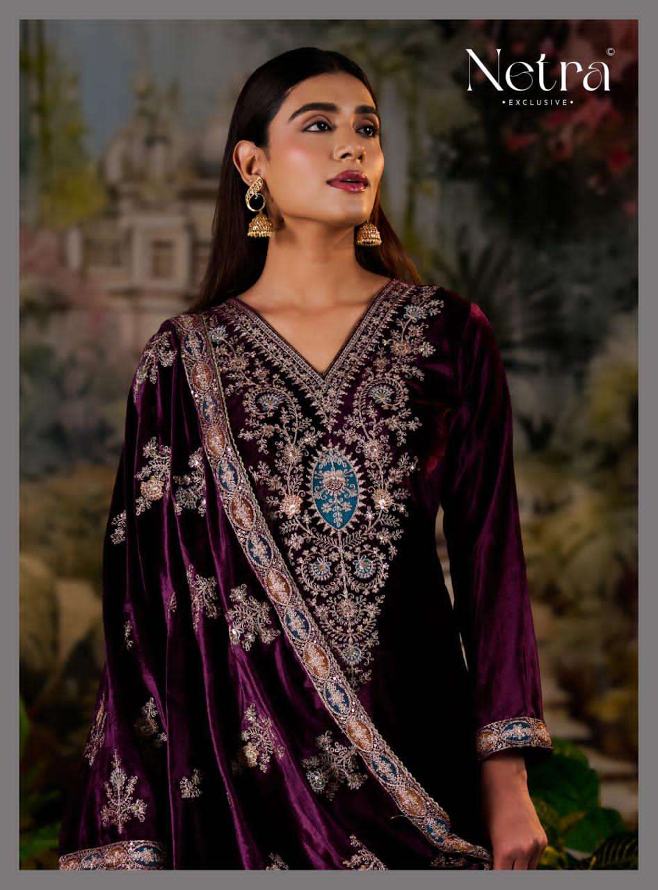 Jasleen Netra Pure Viscose Velvet Suits Supplier Ahmedabad
