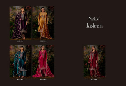 Jasleen Netra Pure Viscose Velvet Suits Supplier Ahmedabad