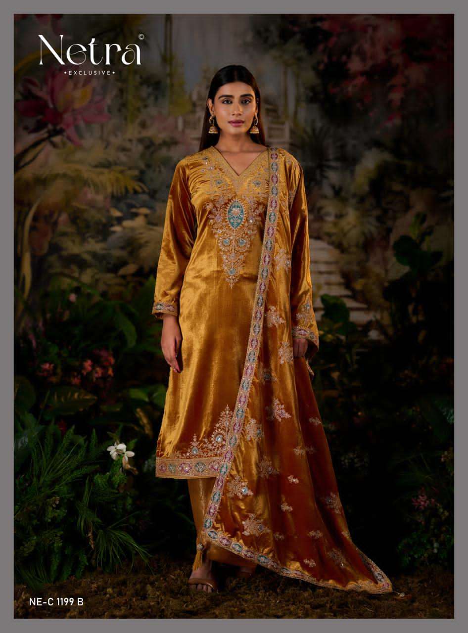 Jasleen Netra Pure Viscose Velvet Suits Supplier Ahmedabad