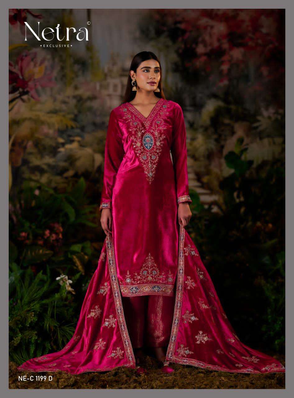 Jasleen Netra Pure Viscose Velvet Suits Supplier Ahmedabad