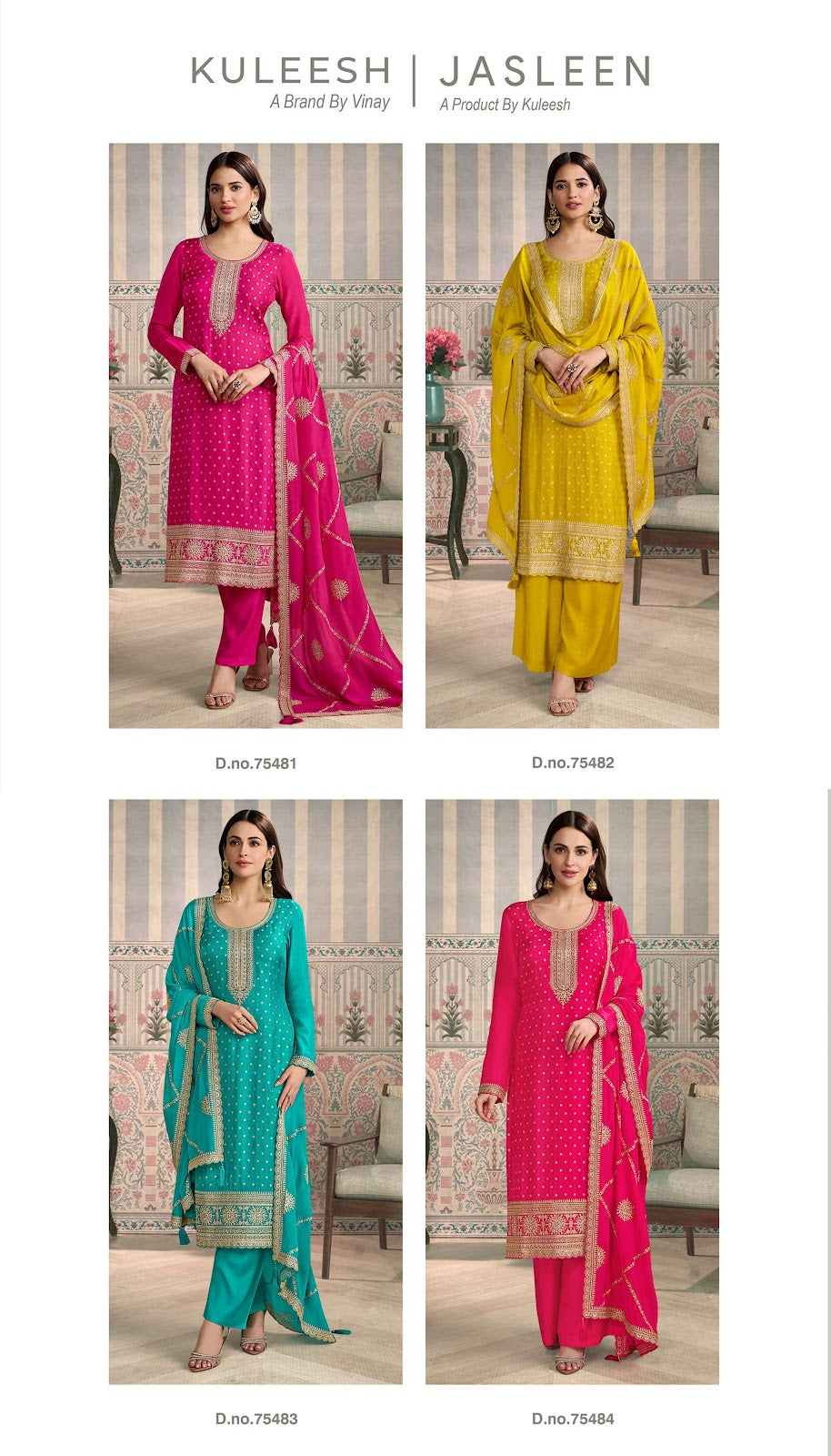 Jasleen Vinay Fashion Llp Viscose Plazzo Style Suits Exporter Gujarat