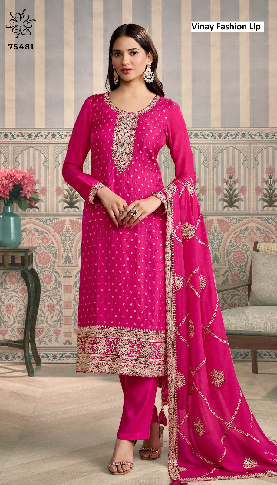 Jasleen Vinay Fashion Llp Viscose Plazzo Style Suits Exporter Gujarat