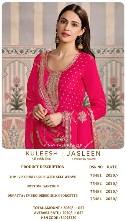 Jasleen Vinay Fashion Llp Viscose Plazzo Style Suits Exporter Gujarat