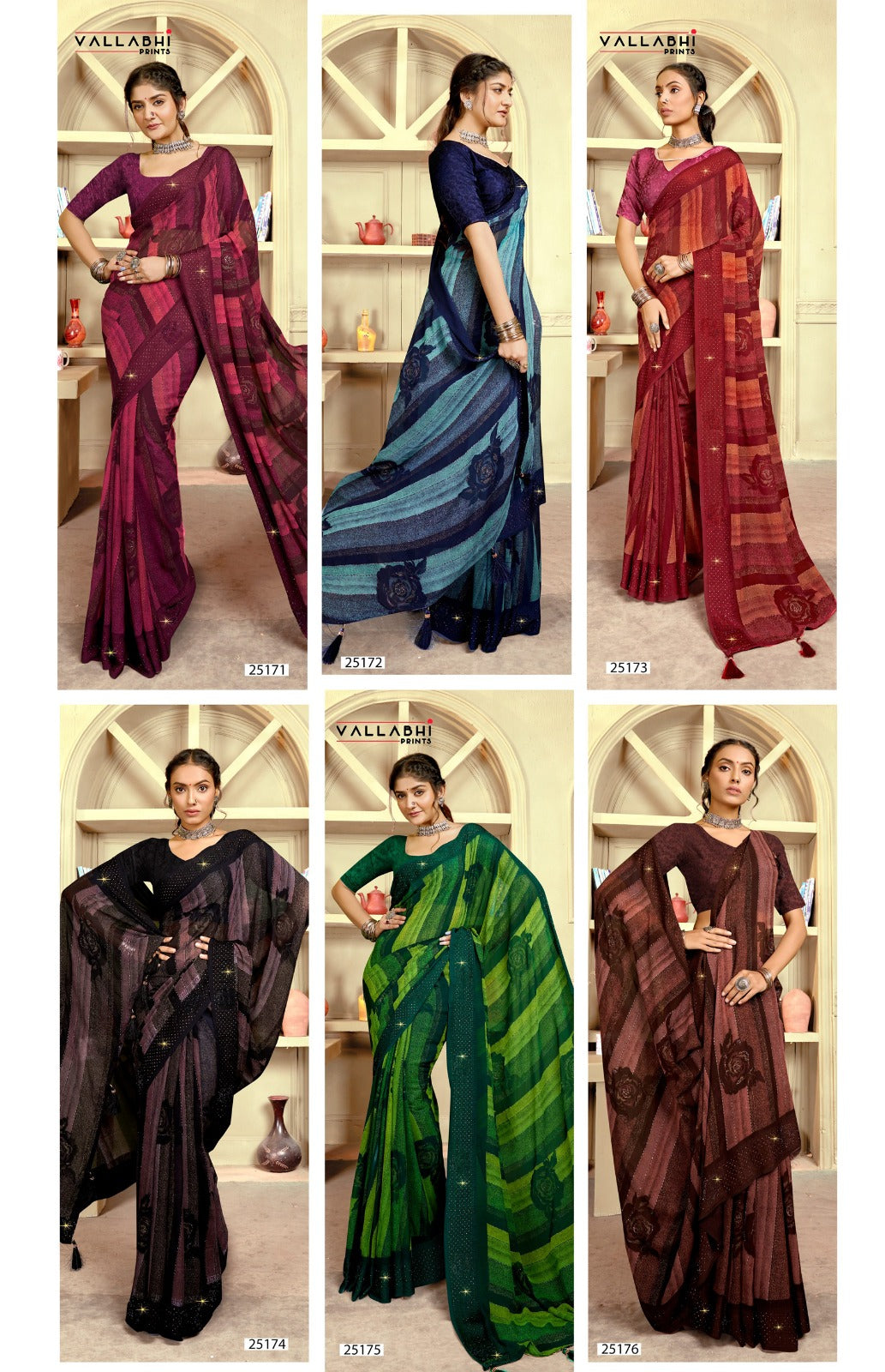 Jasleen Vol 3 Vallabhi Prints Georgette Sarees
