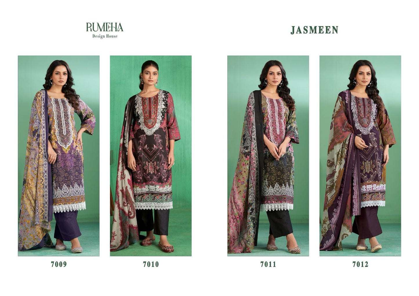 Jasmeen Rumeha Pure Cotton Karachi Salwar Suits Exporter