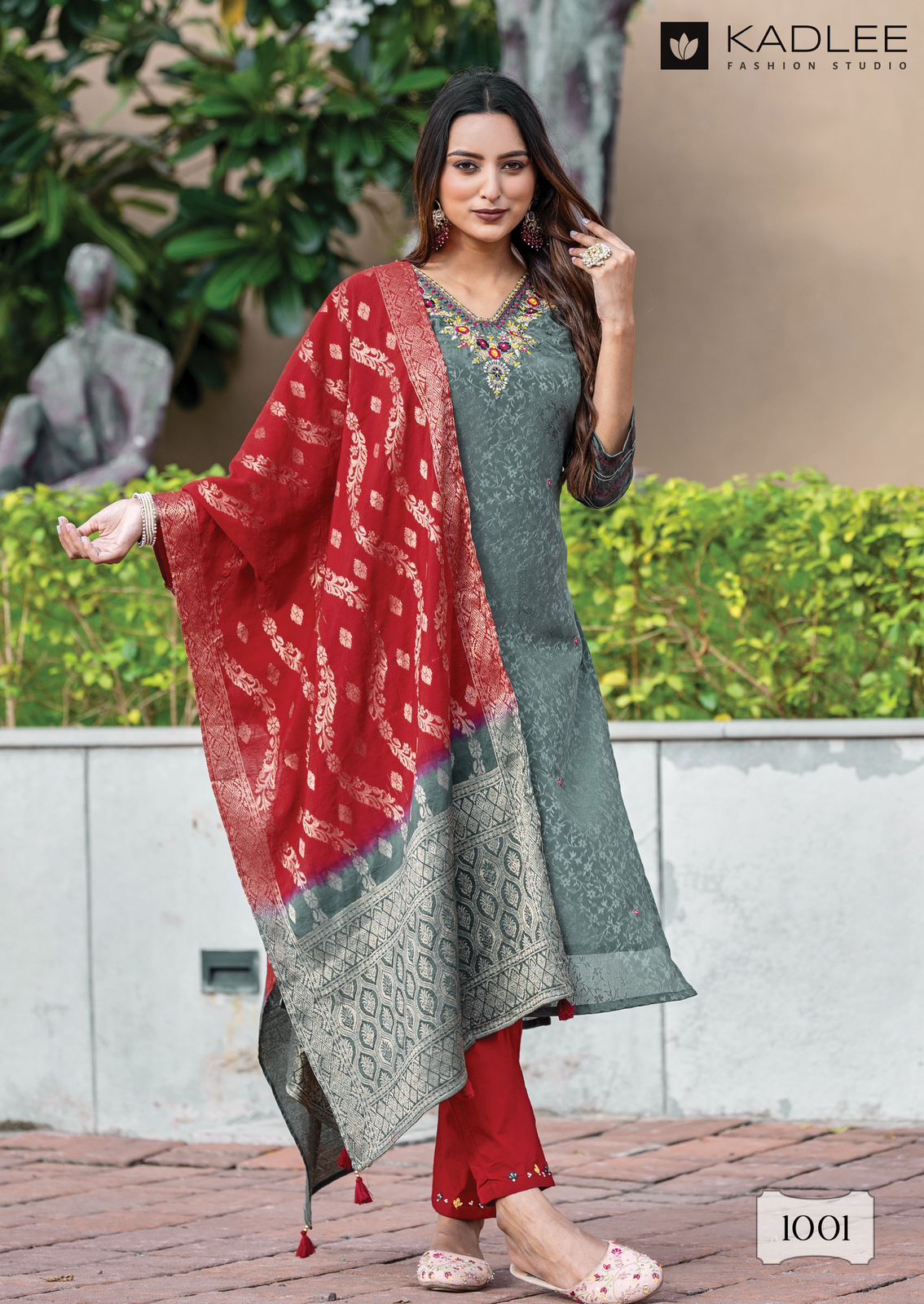 Jasmin Mittoo Kadlee Jacquard Silk Readymade Pant Style Suits Wholesaler Gujarat