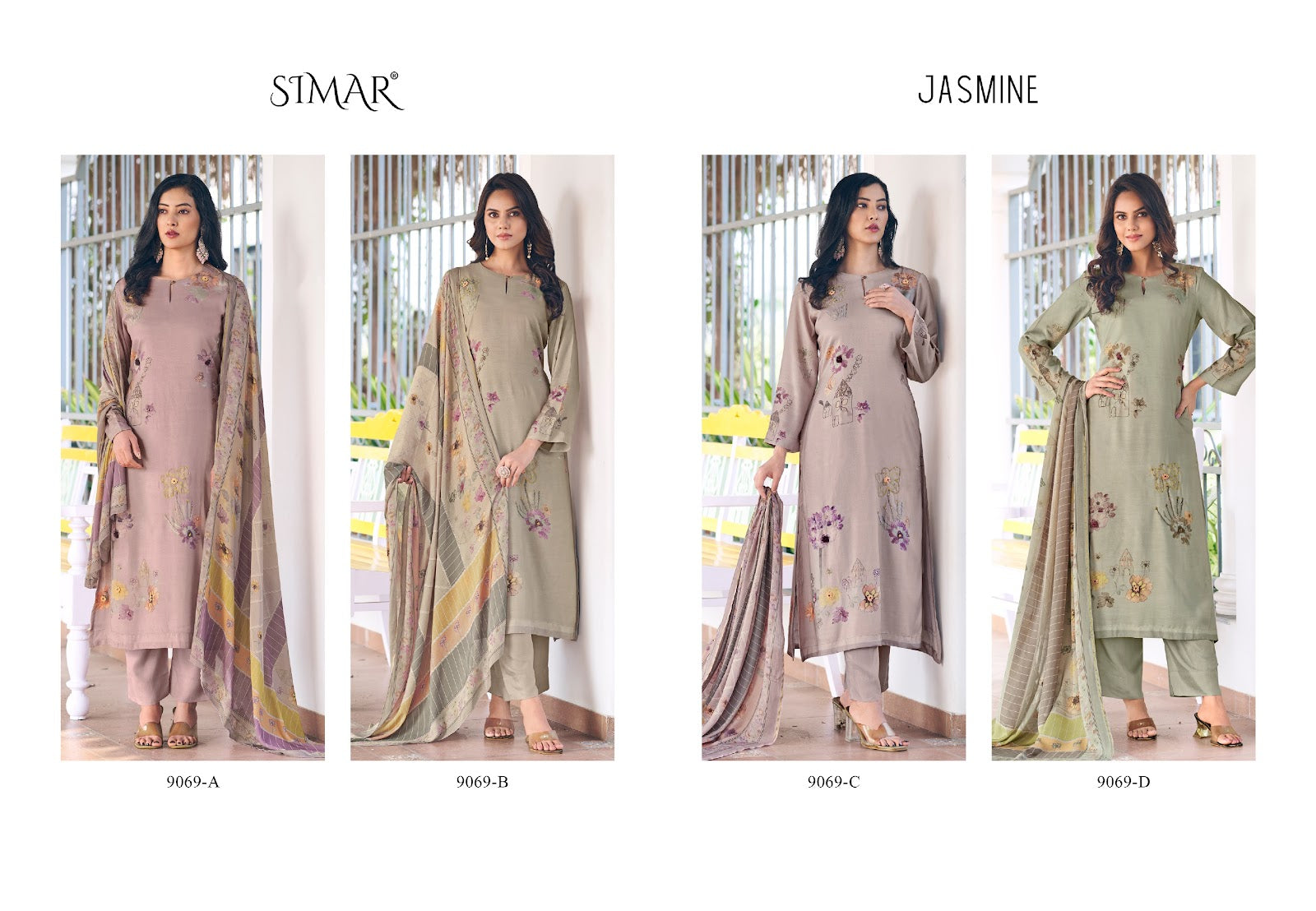 Jasmin Simar Viscose Muslin Pant Style Suits Manufacturer India