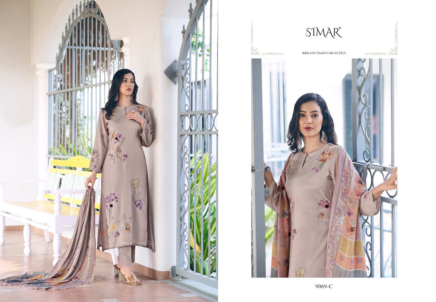 Jasmin Simar Viscose Muslin Pant Style Suits Manufacturer India