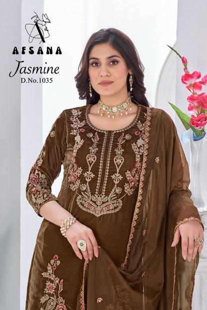 Jasmine 1035 Afsana Readymade Velvet Suits Supplier India
