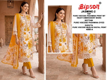 Jasmine 2 Bipson Prints Viscose Pashmina Suits Wholesale