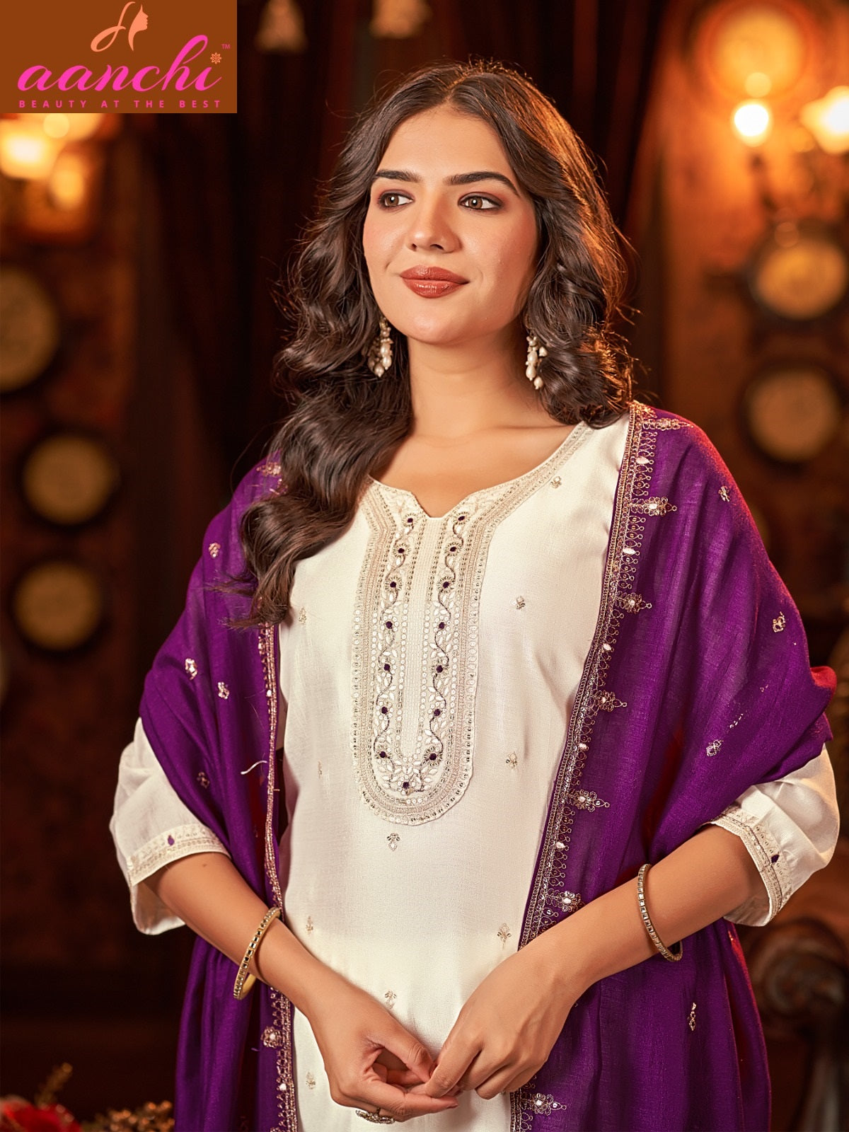Jasmine Aanchi Vichitra Silk Readymade Pant Style Suits Supplier India