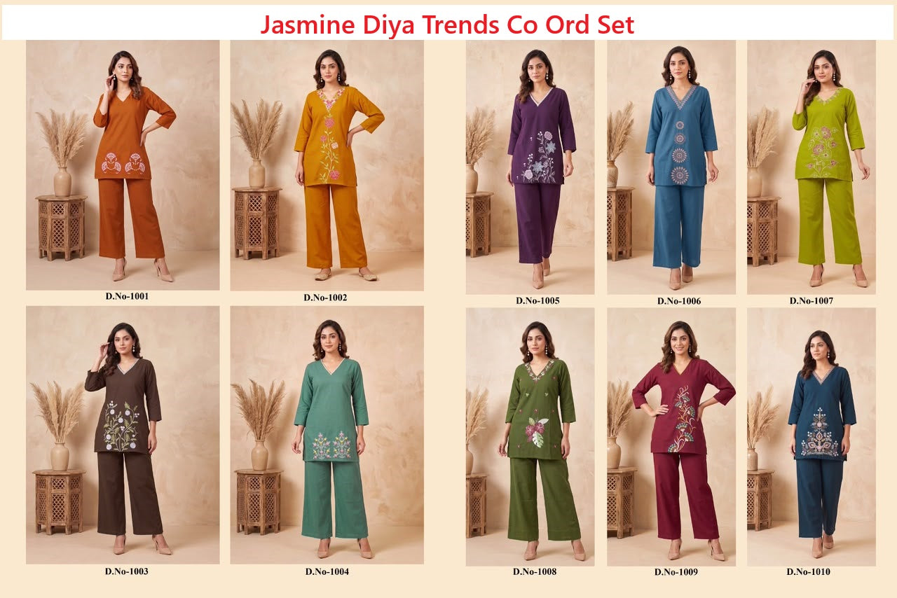 Jasmine Diya Trends Cotton Co Ord Set Manufacturer Gujarat