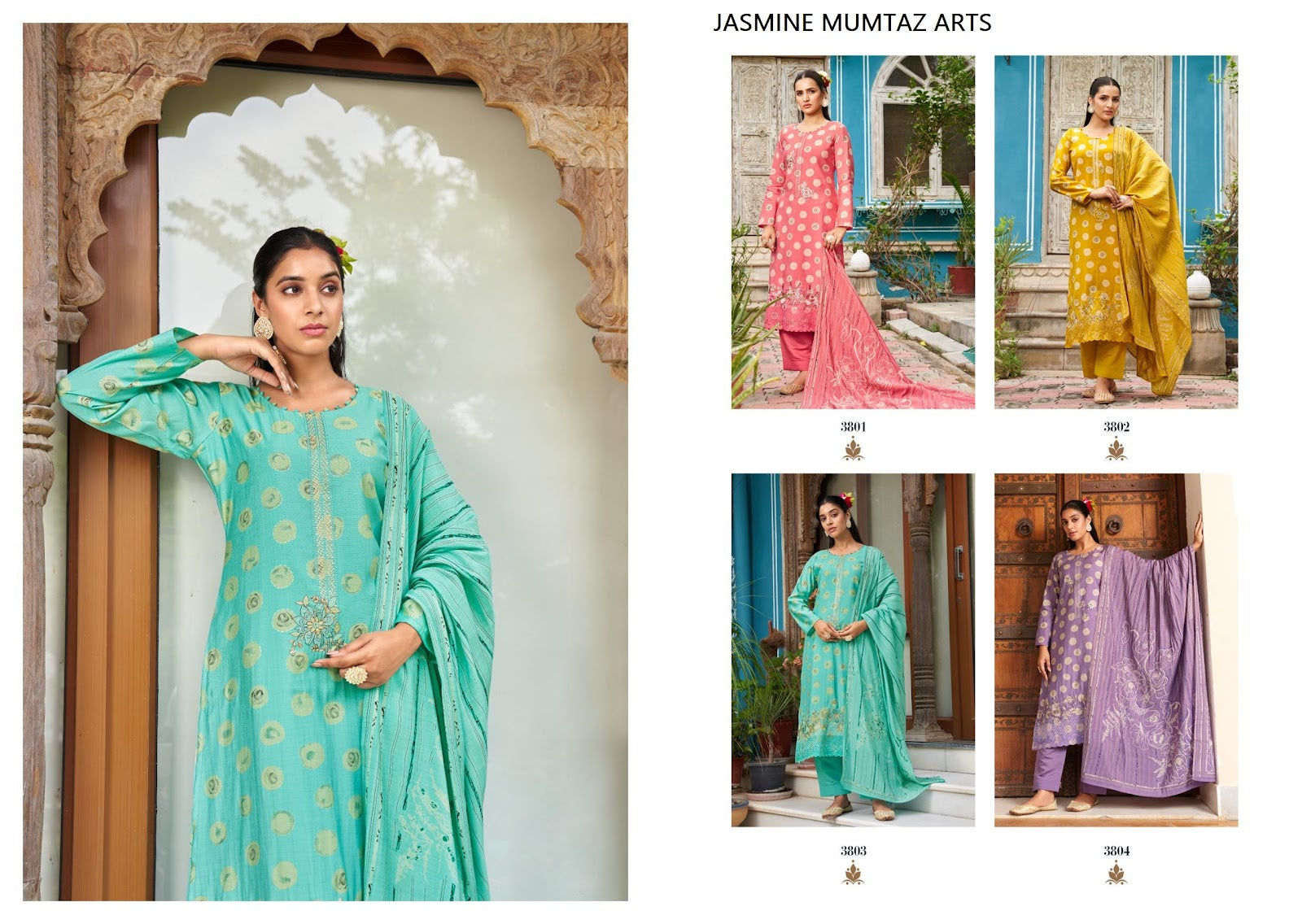 Jasmine Mumtaz Arts Viscose Muslin Pant Style Suits Supplier