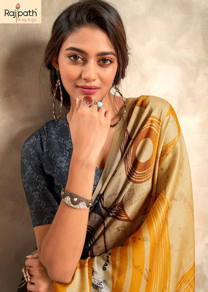 Jasmine Rajpath Crape Silk Sarees Supplier Gujarat