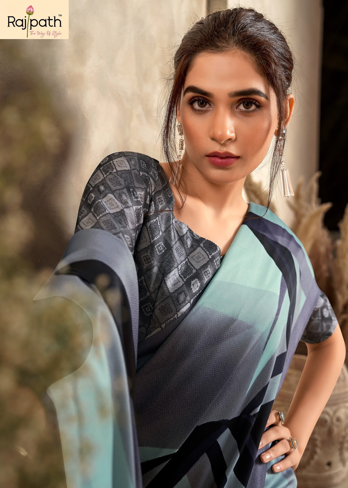 Jasmine Rajpath Crape Silk Sarees Supplier Gujarat