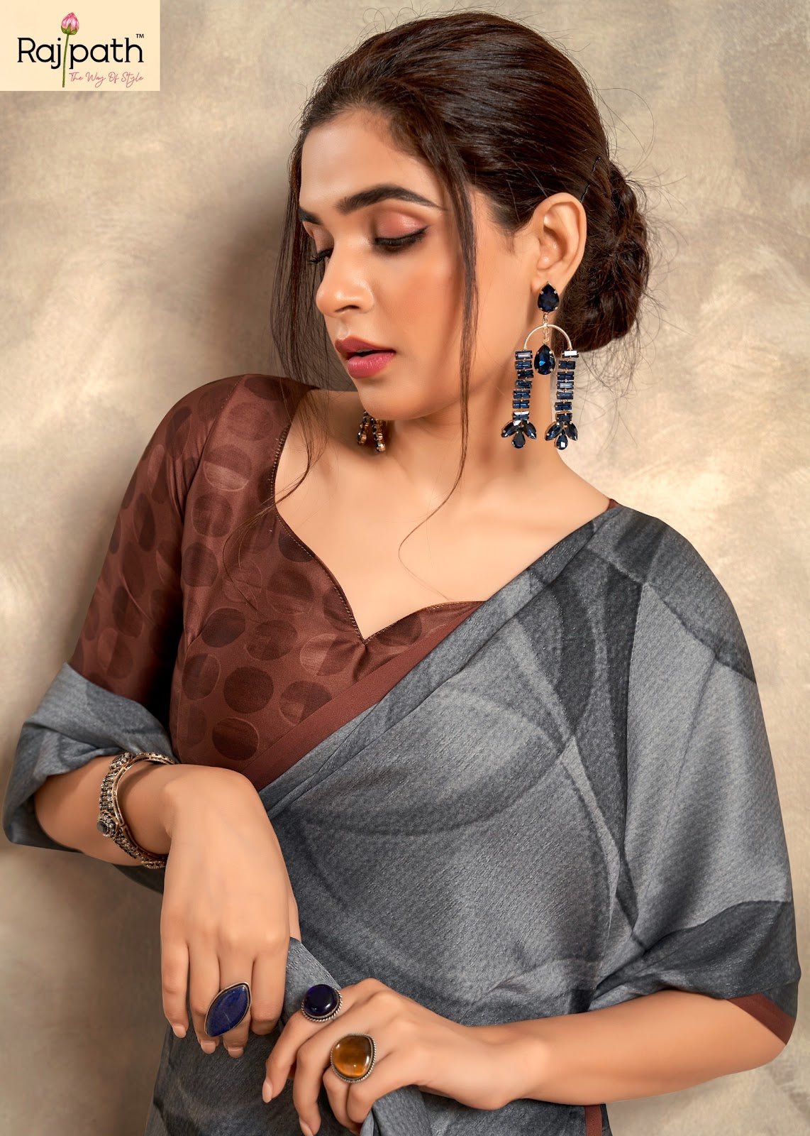 Jasmine Rajpath Crape Silk Sarees Supplier Gujarat