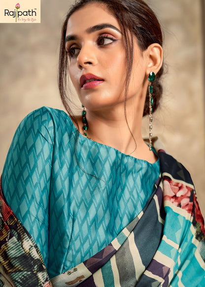 Jasmine Rajpath Crape Silk Sarees Supplier Gujarat