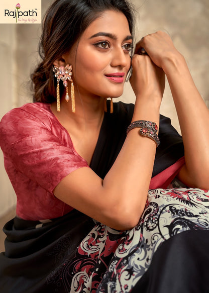 Jasmine Rajpath Crape Silk Sarees Supplier Gujarat
