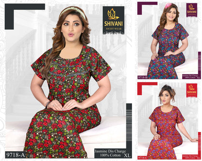 Jasmine Shivani Cotton Night Gowns Wholesaler Ahmedabad