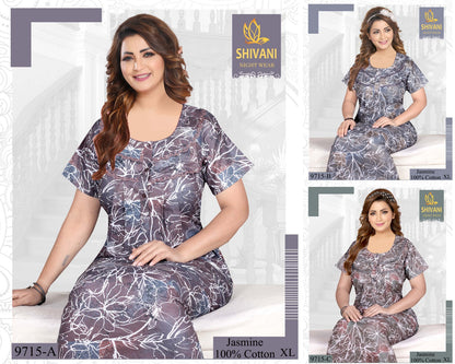 Jasmine Shivani Cotton Night Gowns Wholesaler Ahmedabad