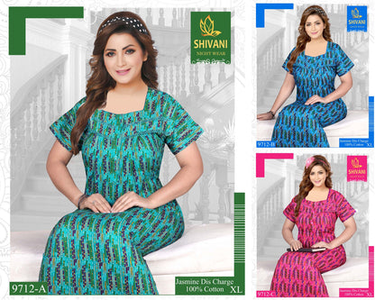 Jasmine Shivani Cotton Night Gowns Wholesaler Ahmedabad