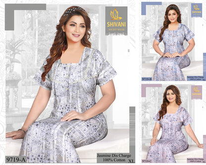 Jasmine Shivani Cotton Night Gowns Wholesaler Ahmedabad